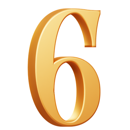 Golden Number Six  3D Icon