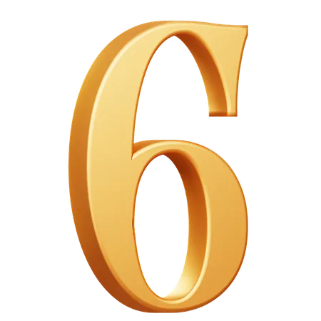 Golden Number Six  3D Icon