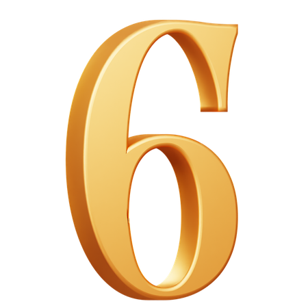 Golden Number Six  3D Icon