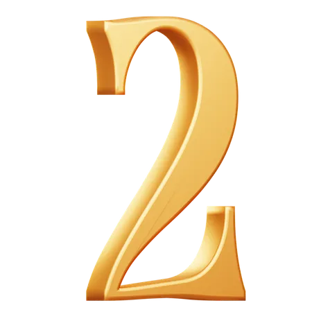 Golden Number Two  3D Icon