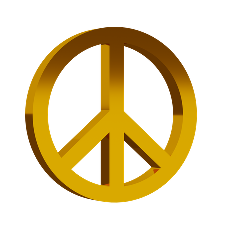 Golden Pacifism Symbol  3D Icon