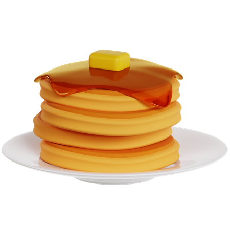 Golden Pancake Delight  3D Icon