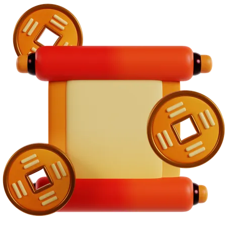 Golden Papyrus Chinese Celebration  3D Icon