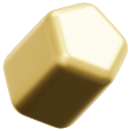 Golden Pentagonal Prism  3D Icon