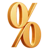 Golden Percentage Symbol