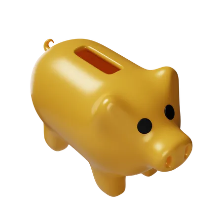 Golden Piggy Bank  3D Icon