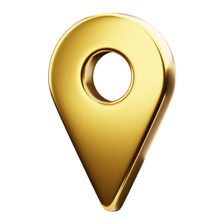 Golden pin  3D Icon