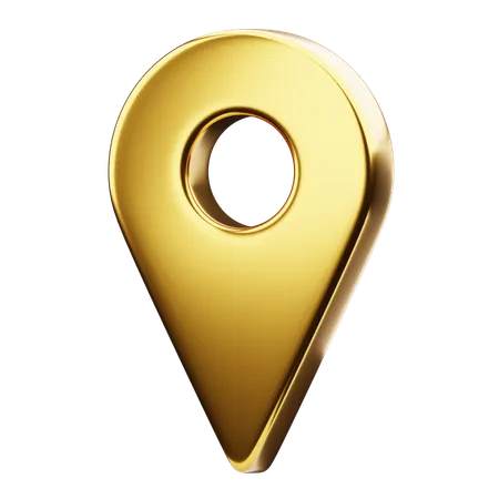 Premium Golden Pin 3D Icon