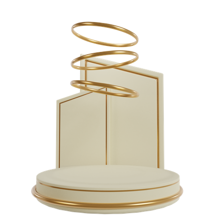 Golden Podium And Ring 3D Icon