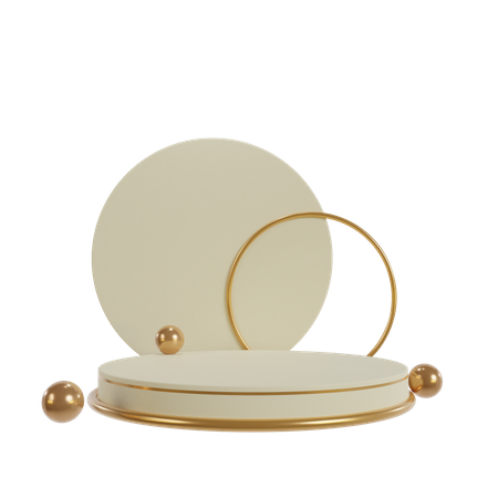 Golden Podium With Ball 3D Icon