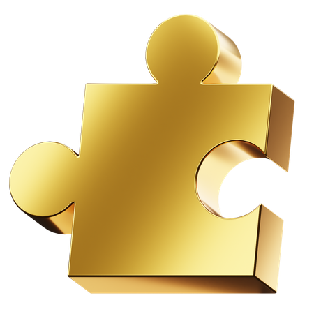 Golden puzzle  3D Icon