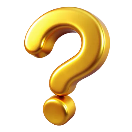 Golden Question Mark  3D Icon
