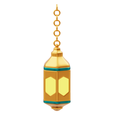 Golden Ramadan Lantern Ornament Decoration  3D Icon