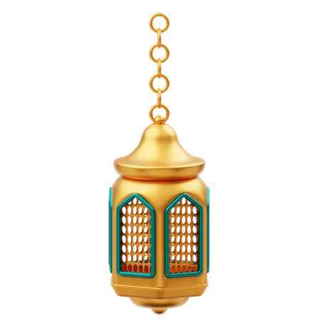 Golden Ramadan Lantern Ornament Decoration  3D Icon