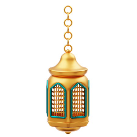 Golden Ramadan Lantern Ornament Decoration  3D Icon