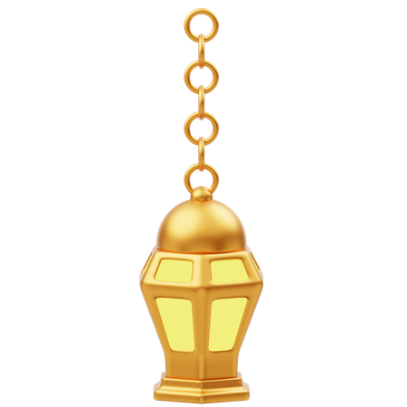 Golden Ramadan Lantern Ornament Decoration  3D Icon