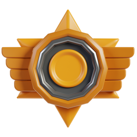 Golden Rank Badges  3D Icon