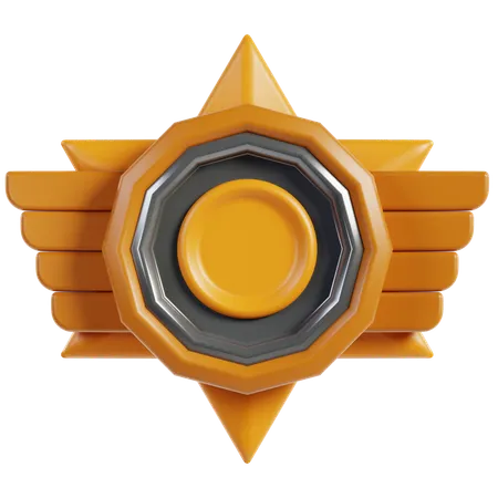 Golden Rank Badges  3D Icon