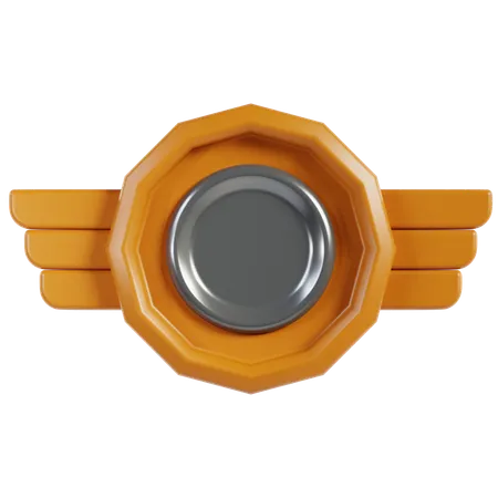 Golden Rank Badges  3D Icon