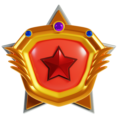 Golden Rank Badges Frame  3D Icon