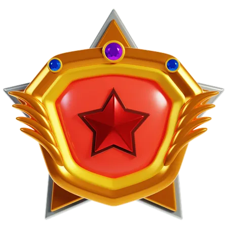 Golden Rank Badges Frame  3D Icon