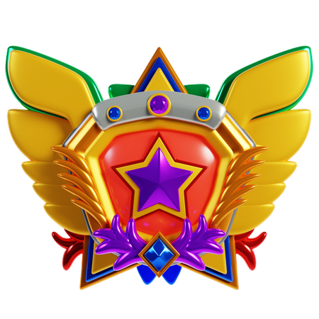 Golden Rank Badges Frame  3D Icon