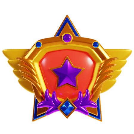 Golden Rank Badges Frame  3D Icon