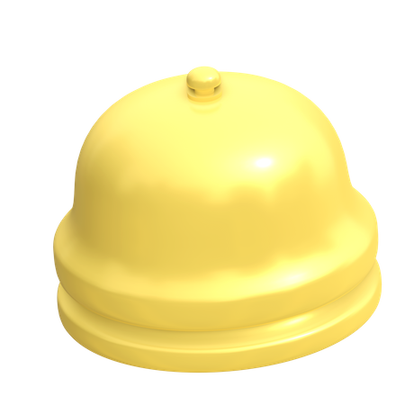 Golden reception bell 3D Illustration