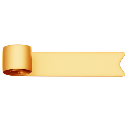 Golden Ribbon Roll  3D Icon