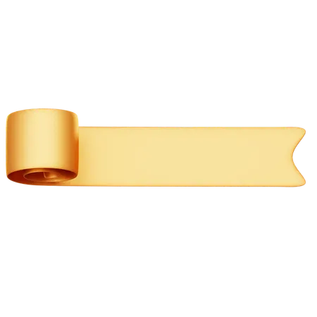 Golden Ribbon Roll  3D Icon