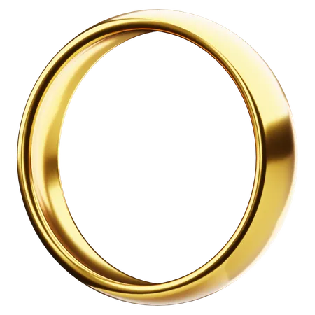 Golden Ring 3 D Icon 3D Icon