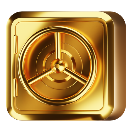Golden safe  3D Icon