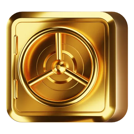 Golden Safe 3 D Icon 3D Icon