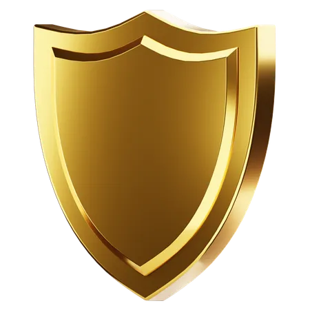 Golden shield  3D Icon