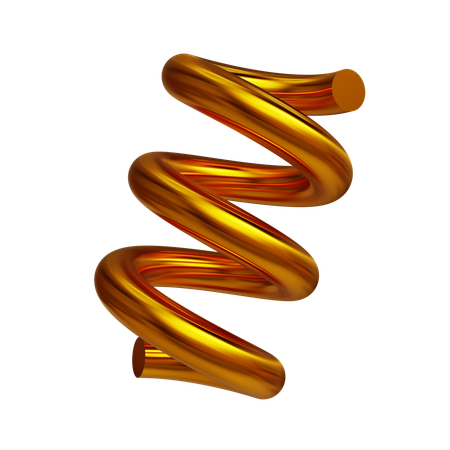 Golden Spiral Helix  3D Icon