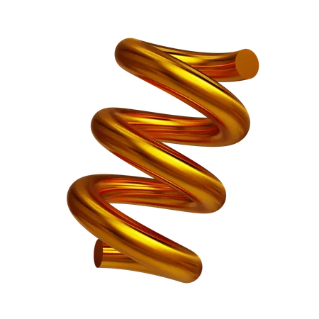 Golden Spiral Helix  3D Icon