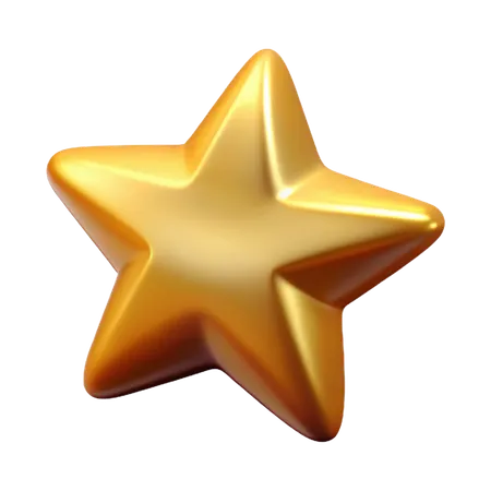 Golden Star  3D Icon