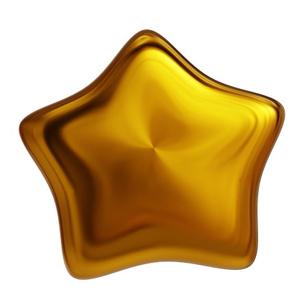 Golden Star  3D Icon