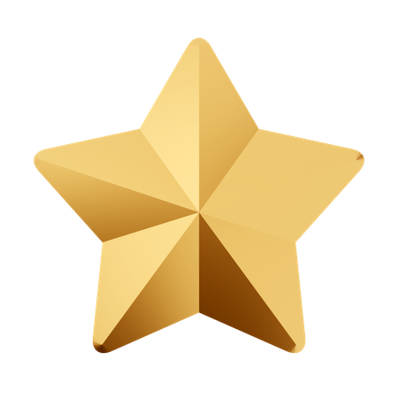 Golden Star  3D Icon