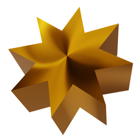 Golden Star Abstract  3D Icon