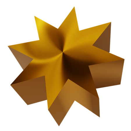 Goldener stern abstrakt  3D Icon