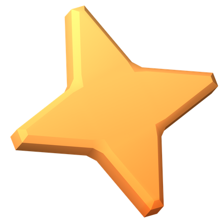 Golden Star Badge  3D Icon