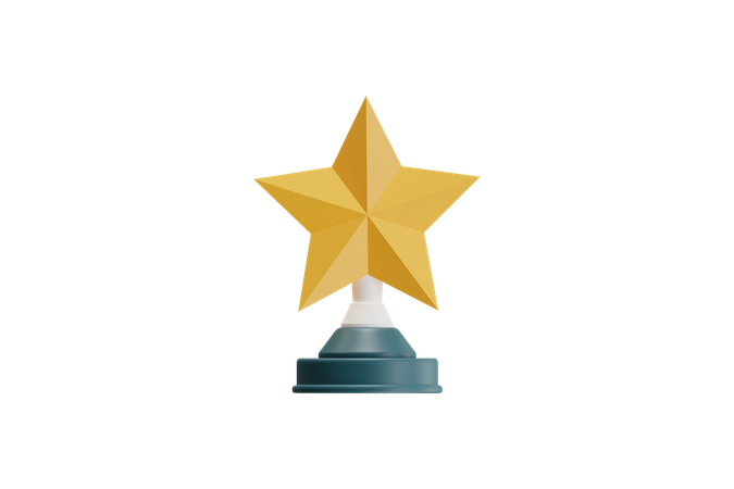 Golden Star Trophy  3D Icon