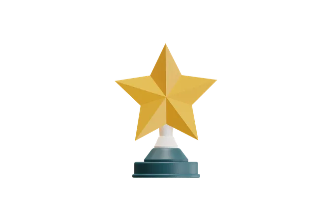 Golden Star Trophy  3D Icon