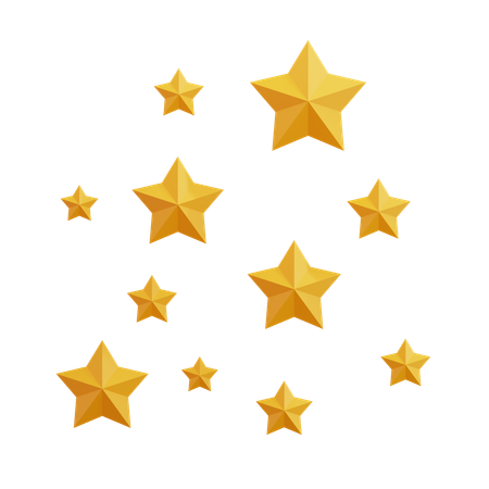 Golden Stars  3D Icon