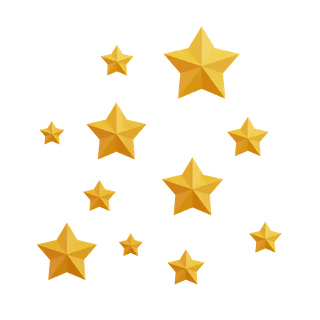 Golden Stars  3D Icon
