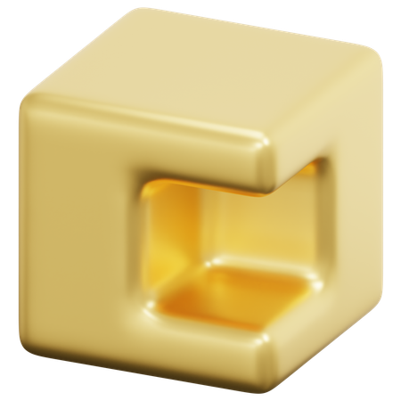 Golden Subtract  3D Icon