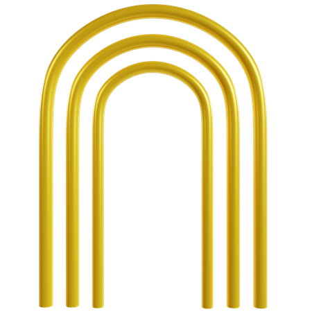 Golden Symmetrical Arch Array  3D Icon
