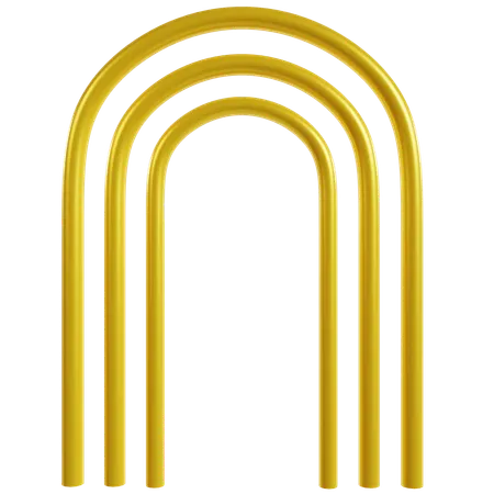 Golden Symmetrical Arch Array  3D Icon