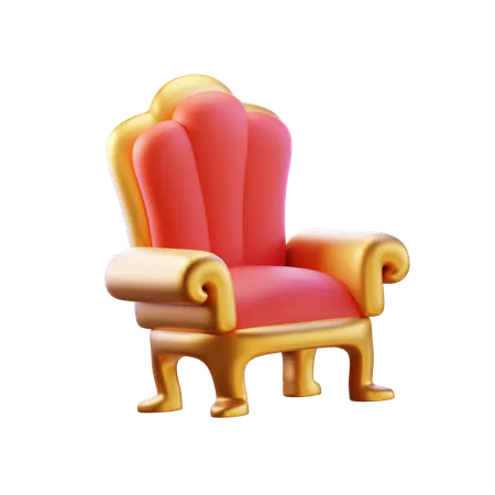 3 D Render Gold Throne 3D Icon